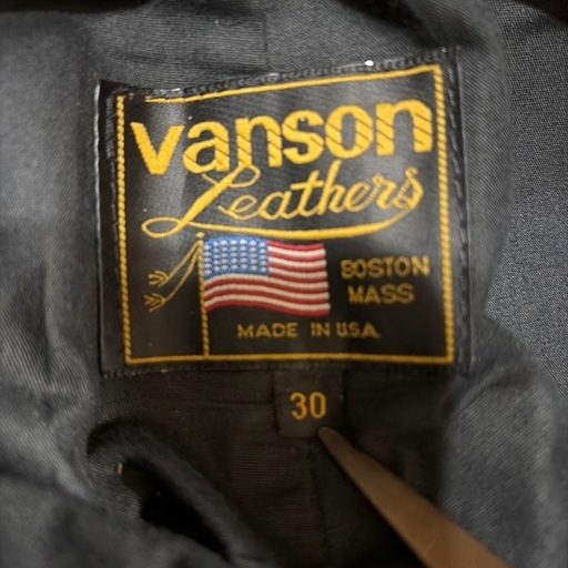 バンソン VANSON  レザーパンツ　革パン W30 ブラック