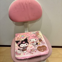 学習イス　ピンク　カバー&座布団つきの画像