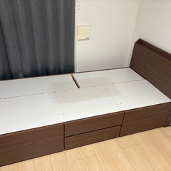 ニトリ シングルベッド 収納付きの画像