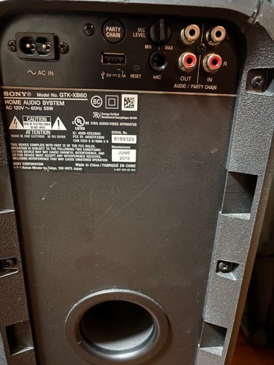 SONY　SRS-XB60 スピーカー　動作確認済み