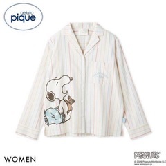 ジェラートピケ PEANUTS レインボーストライプネルシャツ・ロングパンツの画像