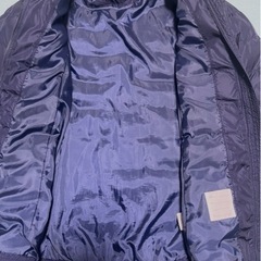 UNIQLO フード付きダウンコート 150cm ネイビー　ファー脱着可の画像