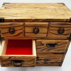 焼杉整理箱（背面に誕生記念○○○○入り）未使用品の画像