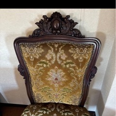 ③アンティーク椅子オリーブグリーンの画像