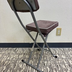 折りたたみ椅子　パタテチェアー　スクエア　背付き　ブラウン　の画像