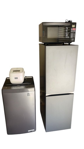◯美品‼️ 新生活応援セット 家電 4点 Haier まとめ売り❗️ 冷蔵庫 洗濯機 電子レンジ 炊飯器 2023 2024年製‼️