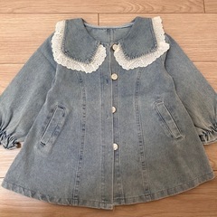 デニム　ジャケット　キッズ　ガール　100　ワンピースの画像
