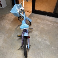 アナ雪　16インチ　子供用補助輪付き自転車の画像