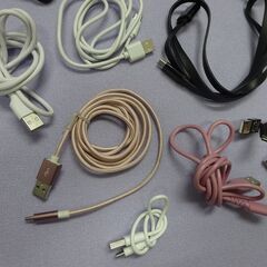 ( E-1039 )USB Type-Cケーブル１０本 アダプター２個 セット㊵tama'sケーブルあり 中古 通電確認済みの画像