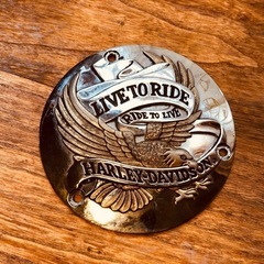 ハーレーダビッドソン純正 LIVE TO RIDE ダービーカバー イーグル３つ穴旧車ビンテージの画像