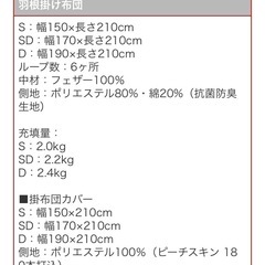 ⭐︎商談中⭐︎フェザー100%シングル掛け布団の画像