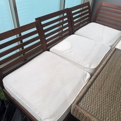 IKEA テーブル椅子セット、フェイク花壇おまけの画像