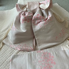 七五三 結び帯 女の子 ７歳 帯 かんたん着付けお正月ひな祭り作り帯ハンドメイドの画像