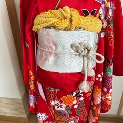 七五三 結び帯 女の子 ７歳 帯 かんたん着付けお正月ひな祭り作り帯ハンドメイドの画像