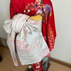 七五三 結び帯 女の子 ７歳 帯 かんたん着付けお正月ひな祭り作り帯ハンドメイドの画像