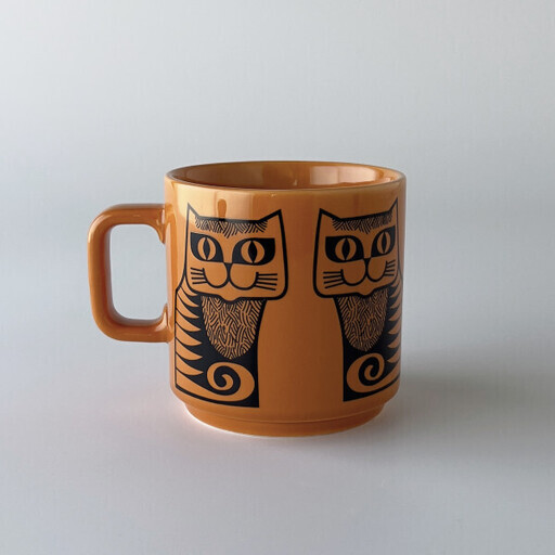 Hornsea マグカップ Cat Orange オレンジ イギリス 輸入 雑貨 ミッドセンチュリー 英国 ホーンジー 花柄 レトロ おしゃれ 食器 80843
