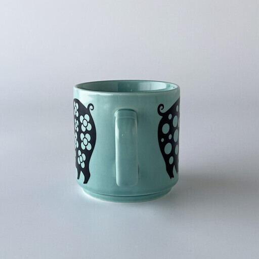 Hornsea マグカップ Piggie Family Teal イギリス 輸入 雑貨 ミッドセンチュリー 英国 ホーンジー 花柄 レトロ おしゃれ 食器 80846