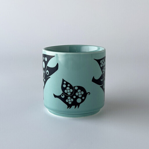 Hornsea マグカップ Piggie Family Teal イギリス 輸入 雑貨 ミッドセンチュリー 英国 ホーンジー 花柄 レトロ おしゃれ 食器 80846