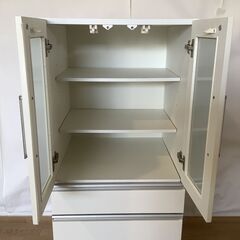 No.230　食器棚　白　幅59.5cm（豊橋市収集業務課リユース家具）の画像