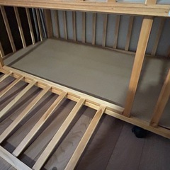 【お話中】大和屋 フラルWオープンすのこベビーベッドの画像