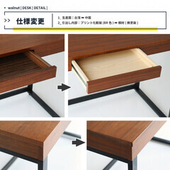 anthem ワークデスク W1200 ウォールナット シンプル デスク ミッドセンチュリー リビング ナチュラル 北欧 木製 レトロ 48477の画像