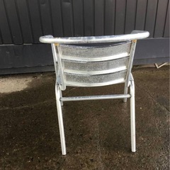 h-263△ q ② 岐阜発/ ガーデンチェアー/ アルミ製/ イス/ 4脚セット/ 屋外/ 庭/ テラス/ カフェ/ アームチェア/ 多数あり/ R7.8/6 △の画像