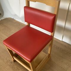 No.245　ダイニングチェア　赤（豊橋市収集業務課リユース家具）の画像