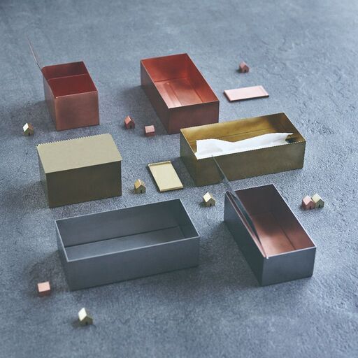 Ori ティッシュケース ブラス 真鍮 抗菌 抗ウイルス 日本製 シンプル ヴィンテージ風 小物入れ インテリア モダン ゴールド 72258