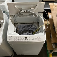 ロ2603-0036 SHARP タテ型洗濯乾燥機ES-TX6H 2024年製　動作確認済み　中古美品の画像