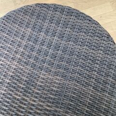 No.254　ラタン調　丸テーブル（豊橋市収集業務課リユース家具）の画像