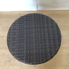 No.254　ラタン調　丸テーブル（豊橋市収集業務課リユース家具）の画像