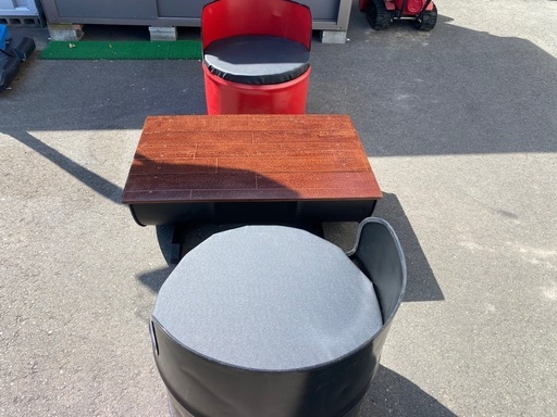 手作りドラム缶椅子テーブルセット