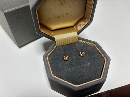 両耳ピアス　　　agate