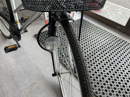 26インチ 自転車 変速なし シルバー ライト付き カゴ付き ママチャリ 札幌市手稲区