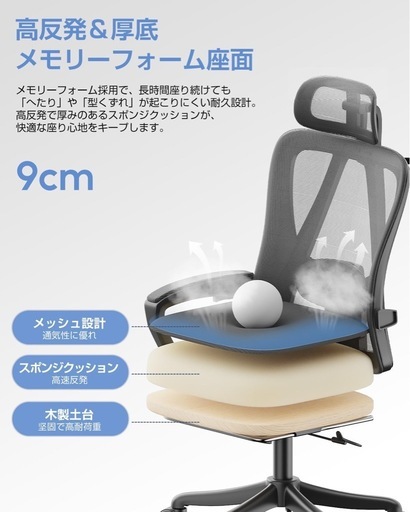 オフィスチェア メッシュ ハイバック フットレスト付き 135 オフィスチェア メッシュ ハイバック フットレスト付き 135°リクライニング