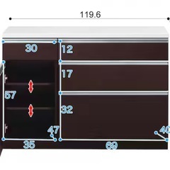 ニトリ　キッチンカウンター　キュリー2 120CTDBRの画像