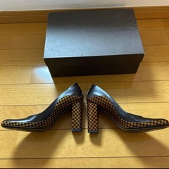 EU34-1/2 Louis Vuitton 21.5cmダミブラウン 太ヒールの画像