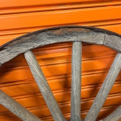 木製車輪　大八車　アンティーク 本物　農機具　ガーデニング 車輪85センチの画像