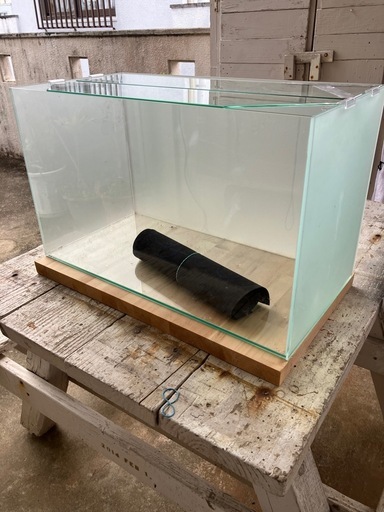 60cm規格　縁無しガラス水槽　3面すりガラス　中古