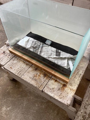 60cm規格　縁無しガラス水槽　3面すりガラス　中古