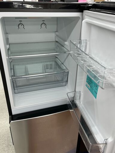 2ドア冷蔵庫　Haier　JR-XP-2NF148F　2023年製　シルバー×ブラック