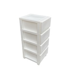 4段のプラスチック収納ケースの画像