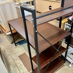 システムデスク ラック付 ブラウン 机 中古 学生 買取 家具の画像