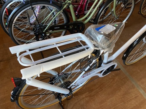 未使用 未登録 自転車 ローレンス 27インチ 6段変速 白