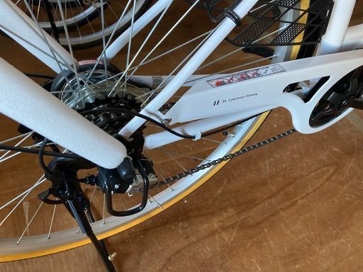 未使用 未登録 自転車 ローレンス 27インチ 6段変速 白