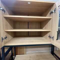 【ジャングルジャングル滋賀草津店】ジモティ来店特価‼ 食器棚 ナチュラル J-260312の画像