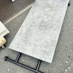 昇降テーブル 高さ調節 昇降式デスク リフティングテーブル サイドテーブル コンクリート調 インダストリアル スチール脚 作業台 パソコンデスク テーブル デスク の画像