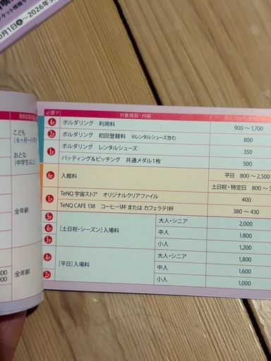 東京ドームシティ  得10チケット 2冊 20ポイント