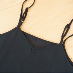 黒 キャミソールワンピース ロングワンピースの画像