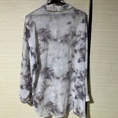 ANAP タイダイ柄 シフォン オーバーシャツ シアー ホワイト グレー 羽織りの画像